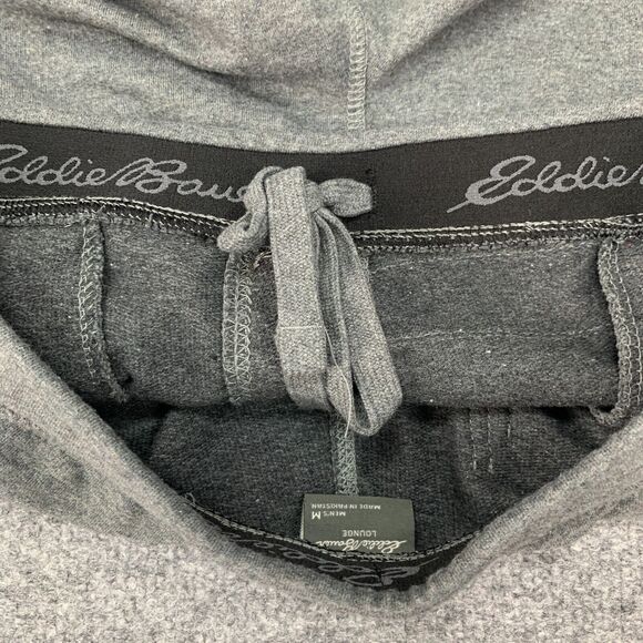 Eddie Bauer Sweatshorts Mens M Medium Gray Cotton Blend Drawstring Tie Pockets - Picture 9 of 12